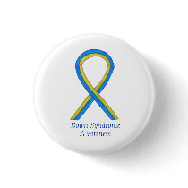 Down Syndrome Art Awareness Ribbon Pin Buttons