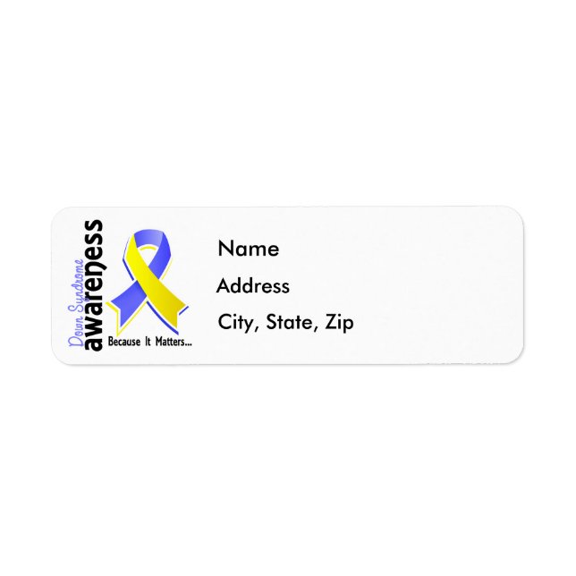 Down Syndrome Awareness 5 Label (Front)