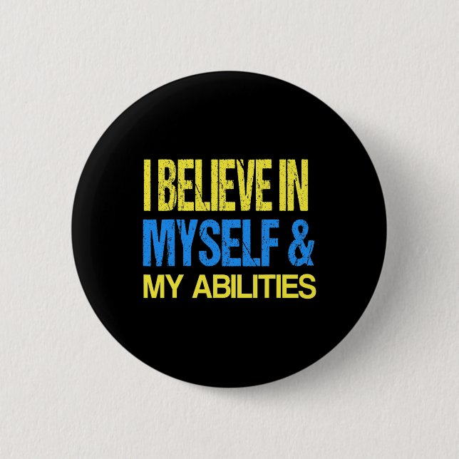 Down Syndrome Awareness ADHD Awareness Autism Spec Button (Front)