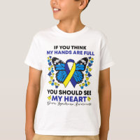 Down Syndrome Awareness Blue And Yellow Ribbon T21
