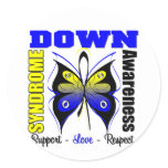 Down Syndrome Awareness Butterfly Classic Round Sticker