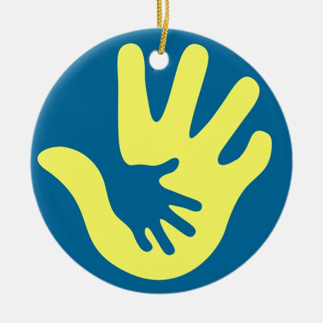Down syndrome awareness ceramic ornament (Front)