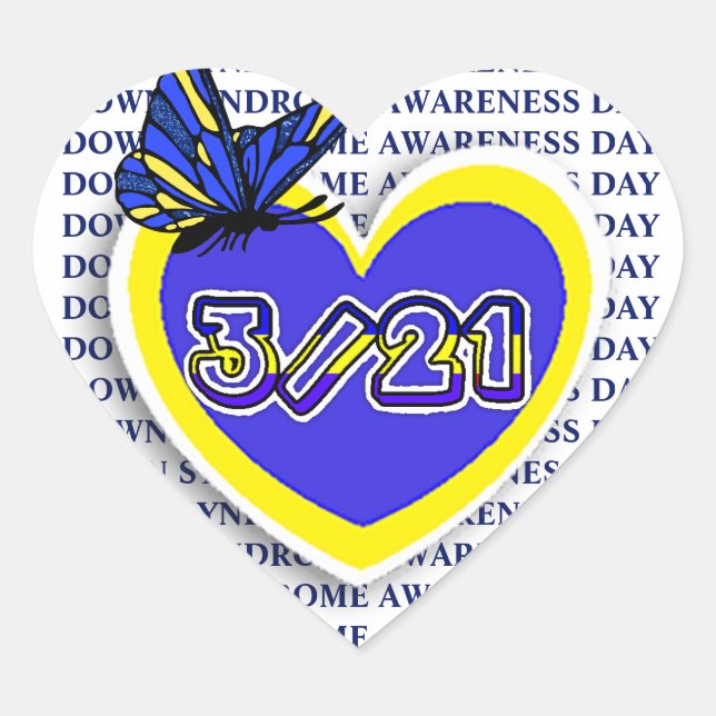 Down Syndrome Awareness Day Sticker March 21 (Front)