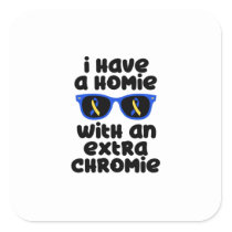 Down syndrome awareness, down syndrome, square sticker