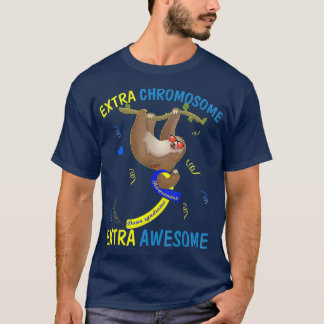 Down Syndrome Awareness Extra Awesome Sloth Gift T-Shirt