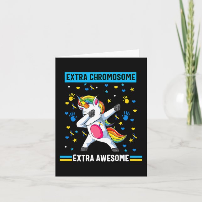 Down Syndrome Awareness Extra Chromosome Ext Aweso Card (Front)