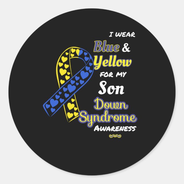 Down Syndrome Awareness For Son Classic Round Sticker (Front)