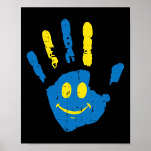 Down Syndrome Awareness Hand Smile Trisomy 21 Men Poster