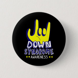 Down Syndrome Awareness I Love You ASL Hand Sign Button