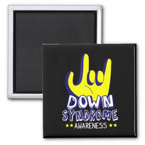 Down Syndrome Awareness I Love You ASL Hand Sign  Magnet