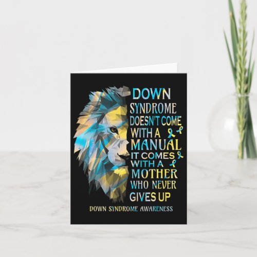 Down Syndrome Awareness Lion Survivor It Comes Wit Card