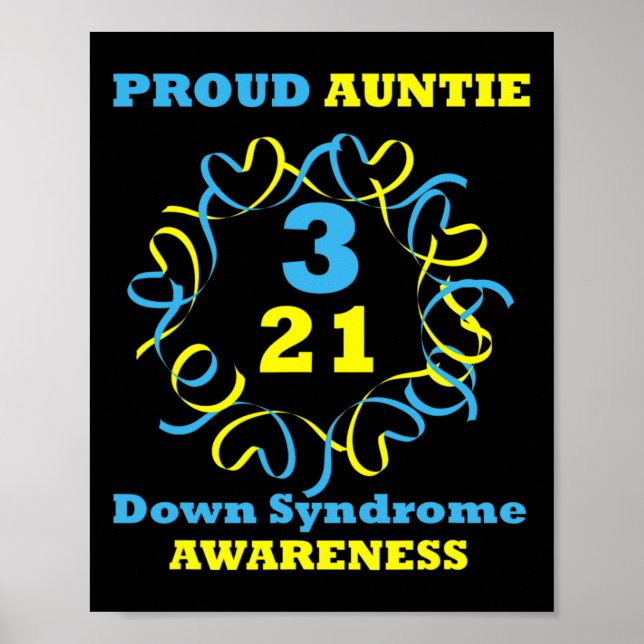 Down Syndrome Awareness Proud Auntie  Poster (Front)