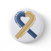 Down Syndrome Awareness Ribbon Be Kind Support  Button