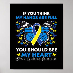 Down Syndrome Awareness Ribbon Butterfly Mom Dad Poster