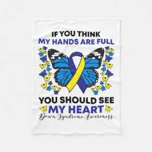 Down Syndrome Awareness Ribbon Butterfly Mom Sped Fleece Blanket