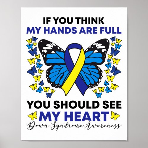 Down Syndrome Awareness Ribbon Butterfly Mom Sped  Poster