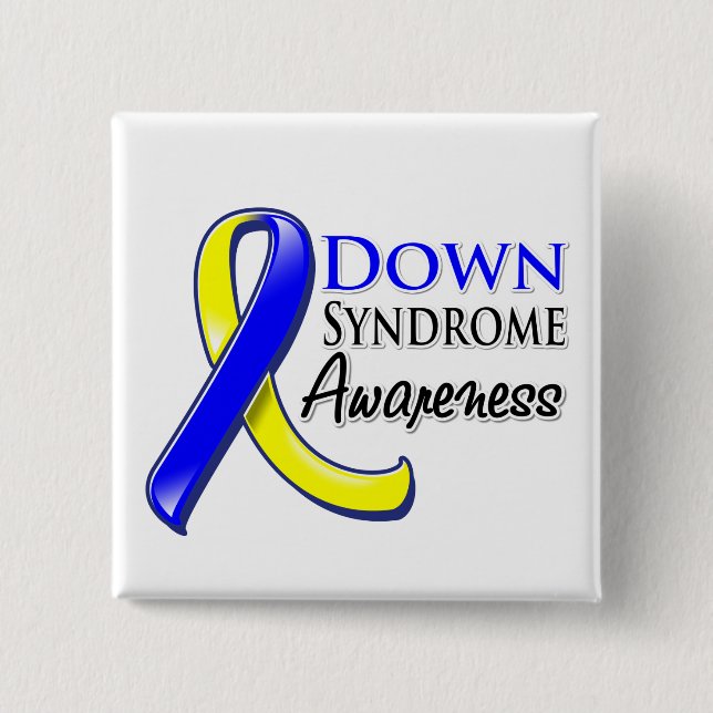 Down Syndrome Awareness Ribbon Pinback Button (Front)