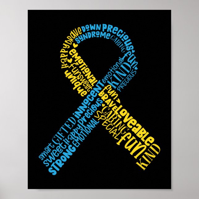 Down Syndrome Awareness Ribbon Special Education Poster (Front)