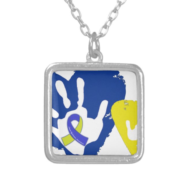 Down Syndrome Awareness Silver Plated Necklace (Front)