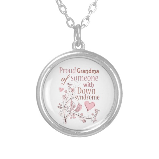 Down syndrome awareness silver plated necklace (Front)
