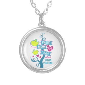 Down syndrome awareness silver plated necklace