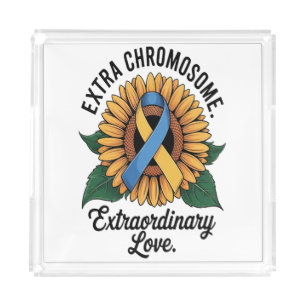 Down Syndrome Awareness Sunflower Acrylic Tray