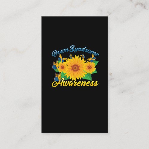 Down Syndrome Awareness Sunflower Butterfly Gift Business Card