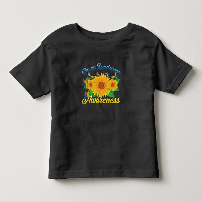 Down Syndrome Awareness Sunflower Butterfly Gift Toddler T-shirt (Front)