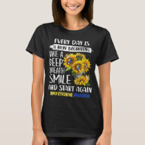 down syndrome awareness sunflower butterfly T-Shirt