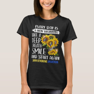 down syndrome awareness sunflower butterfly T-Shirt