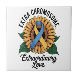 Down Syndrome Awareness Sunflower Ceramic Tile