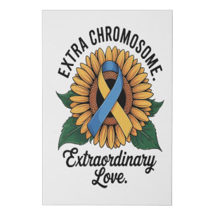 Down Syndrome Awareness Sunflower Faux Canvas Print