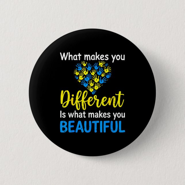 Down syndrome awareness support world down syndrom button (Front)