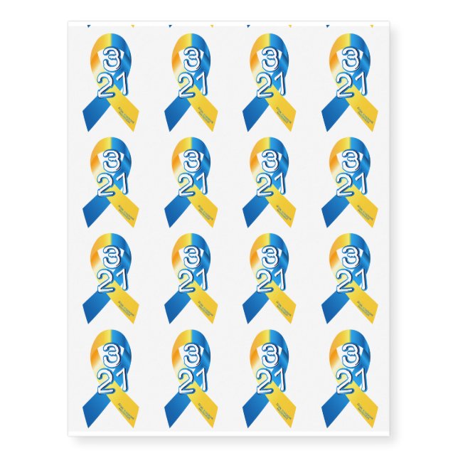 Down Syndrome Awareness Temporary Tattoos (Front)