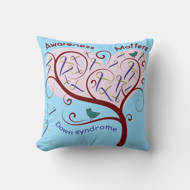 Down syndrome awareness throw pillow (Front)