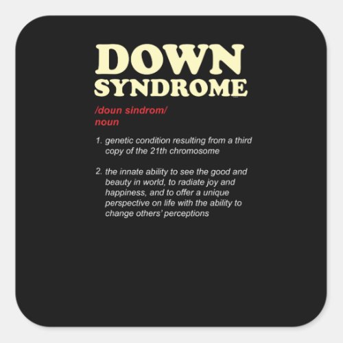 Down Syndrome Awareness Unique Genetics and Square Sticker