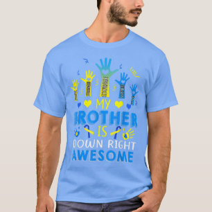 Down Syndrome Brother Sibling Gifts Down Right Awe T-Shirt