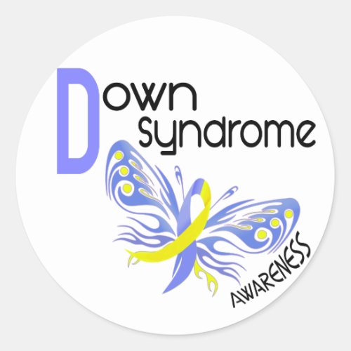 Down Syndrome BUTTERFLY 31 Classic Round Sticker