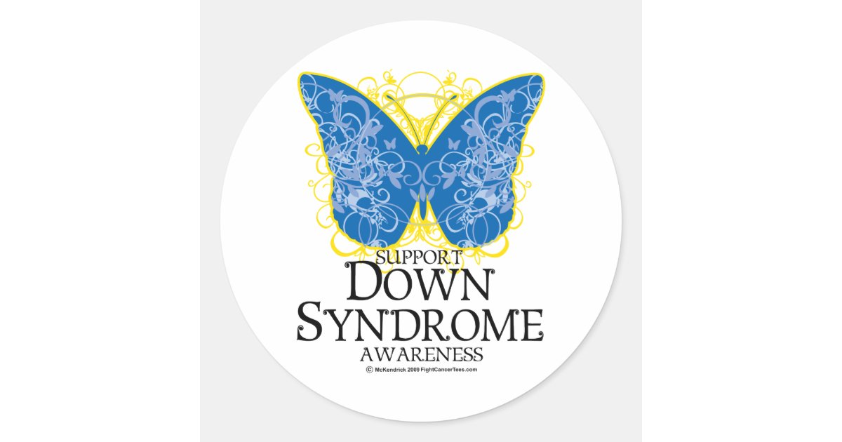 Down Syndrome Butterfly Classic Round Sticker Zazzle