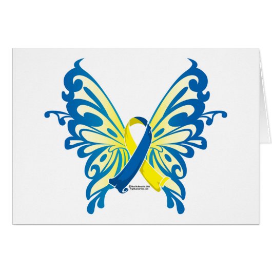 Down Syndrome Butterfly Ribbon Cards (Front Horizontal)