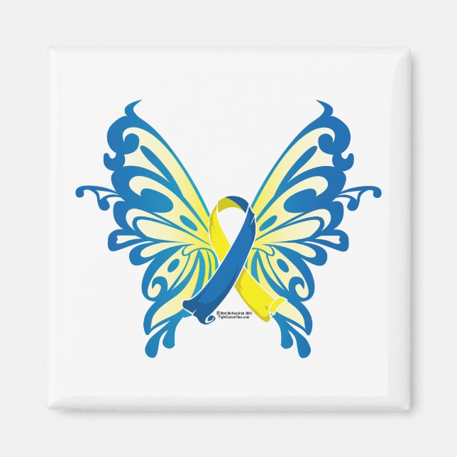 Down Syndrome Butterfly Ribbon Magnet (Front)