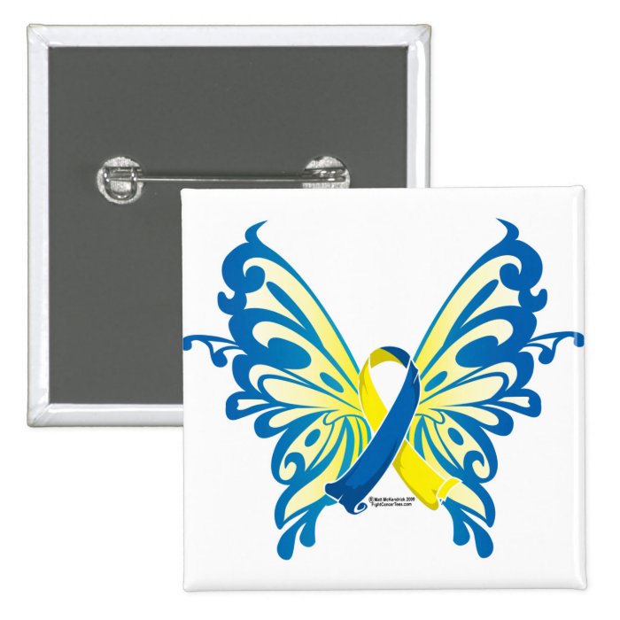 Down Syndrome Butterfly Ribbon Pins