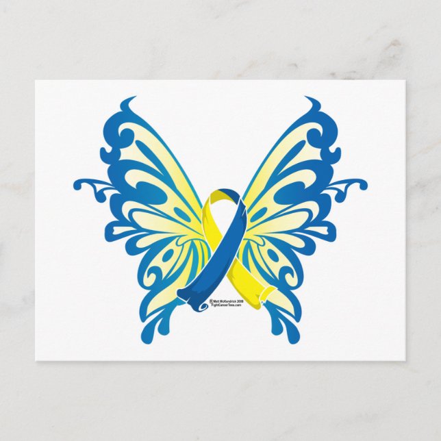 Down Syndrome Butterfly Ribbon Postcard (Front)