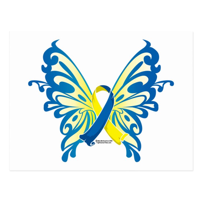 Down syndrome butterfly ribbon postcard  zazzlecom