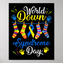 Down Syndrome Day Awareness Socks 21 March  Poster