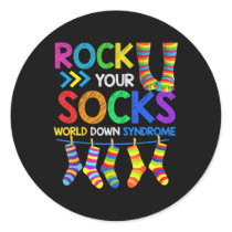 Down Syndrome Day Rock Your Socks Awareness 1  Classic Round Sticker