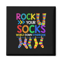 Down Syndrome Day Rock Your Socks Awareness 1  Magnet
