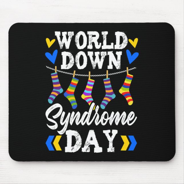 Down Syndrome Day Socks Down Syndrome Awareness 2  Mouse Pad (Front)