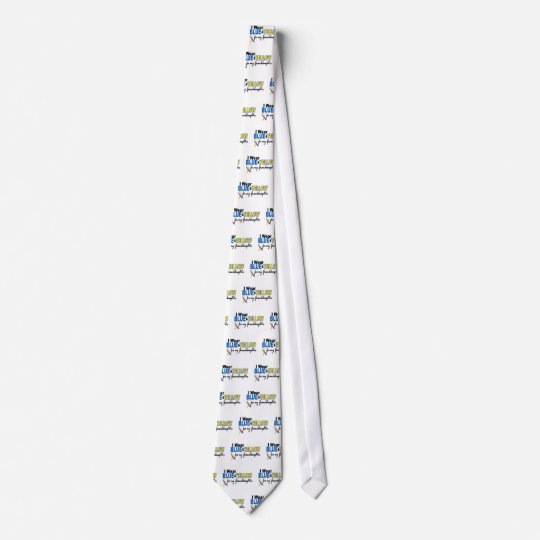Down Syndrome I Wear Blue & Yellow Granddaughter 2 Neck Tie