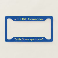 Down Syndrome LOVE license plate 